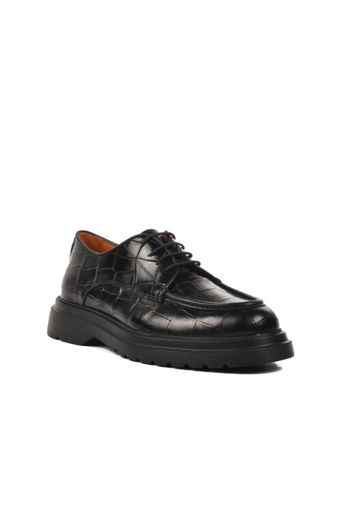 Ayakmod Siyah Kroko Erkek Klasik Ayakkabı