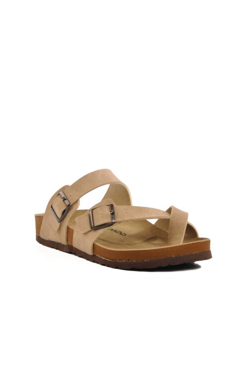 Ayakmod Bej Hafif Unisex Terlik