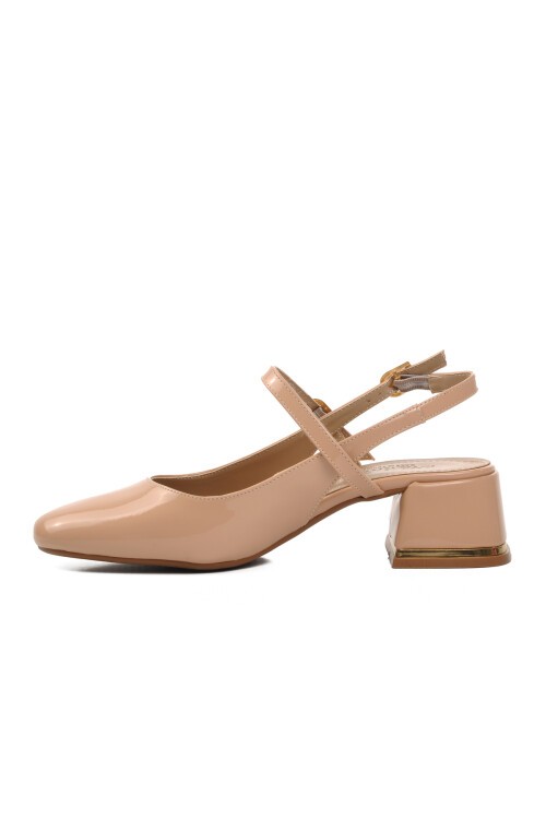 Ayakmod Nude Rugan Kadın Topuklu Ayakkabı