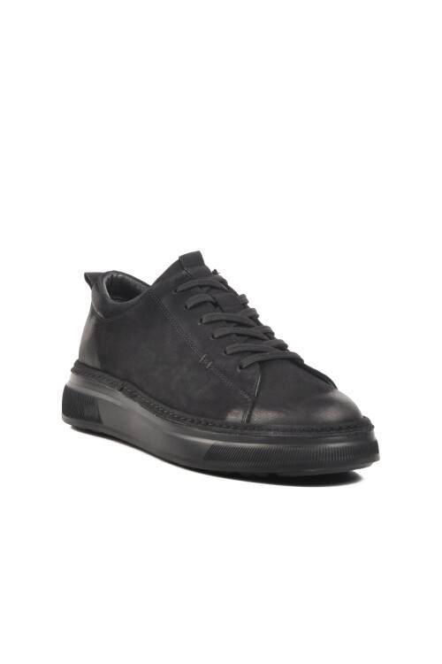 Ayakmod Siyah Nubuk Hakiki Deri  Erkek Günlük Ayakkabı