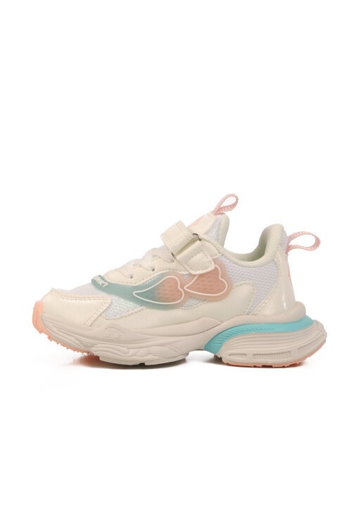 Beyaz Cırtlı Hafif Kız Çocuk Spor Ayakkabı 1976 P