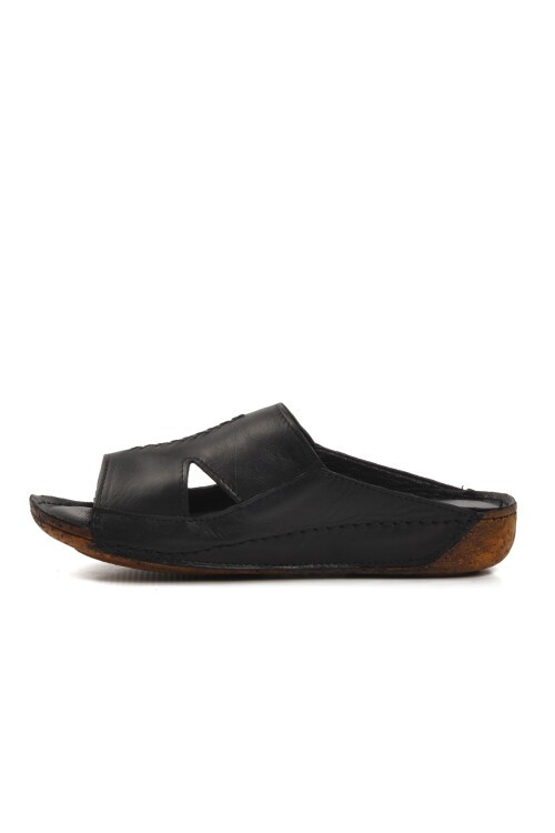 Siyah Hakiki Deri Kadın Terlik 012 Z