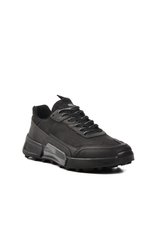 Hakiki Deri Siyah Nubuk Erkek Günlük Ayakkabı  152-18484 M