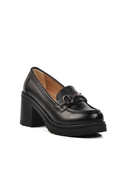 Siyah Kalın Topuk Kadın Günlük Ayakkabı 572401 Z