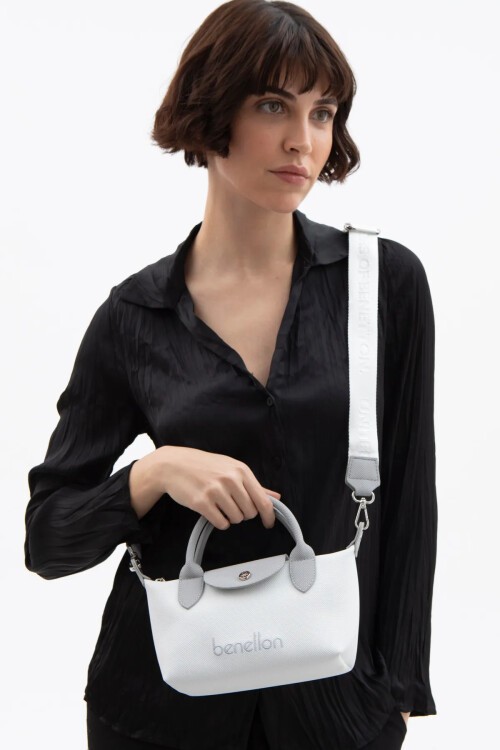 Beyaz-Gri  Kadın Omuz Çantası BNT-1601 Çanta
