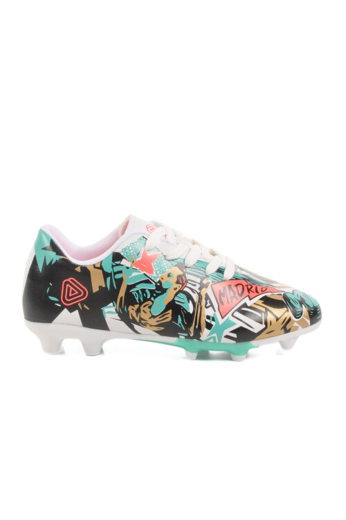 Beyaz Bağcıklı Unisex Çocuk Futbol Ayakkabısı Krampon FK-251-145