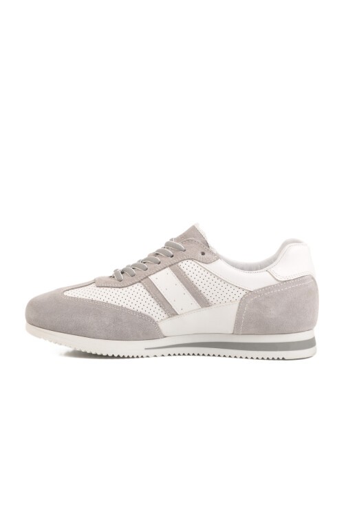 Gri-Beyaz Hakiki Deri Erkek Sneaker 4Y1546-7811 M