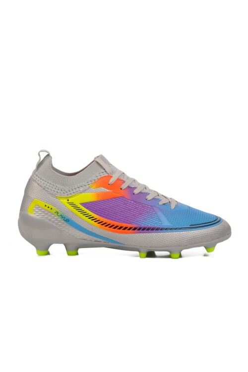 Gri Bağcıklı Çoraplı Erkek Futbol Ayakkabısı Krampon MK-251-141