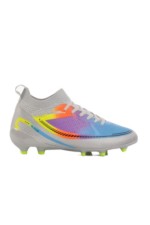 Gri Çoraplı Bağcıklı Unisex Futbol Ayakkabısı Krampon GK-251-141