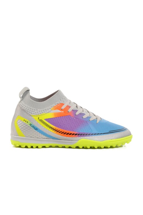 Gri Bağcıklı Çoraplı Unisex Futbol Ayakkabısı Halı Saha GH-251-141