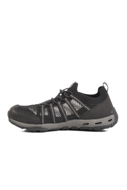 Siyah-Gri Erkek Spor Ayakkabı Logo Okavando M