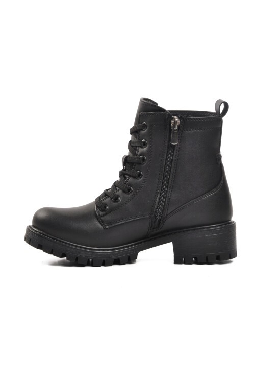 Siyah Fermuarlı Kadın Bot 23008 Z