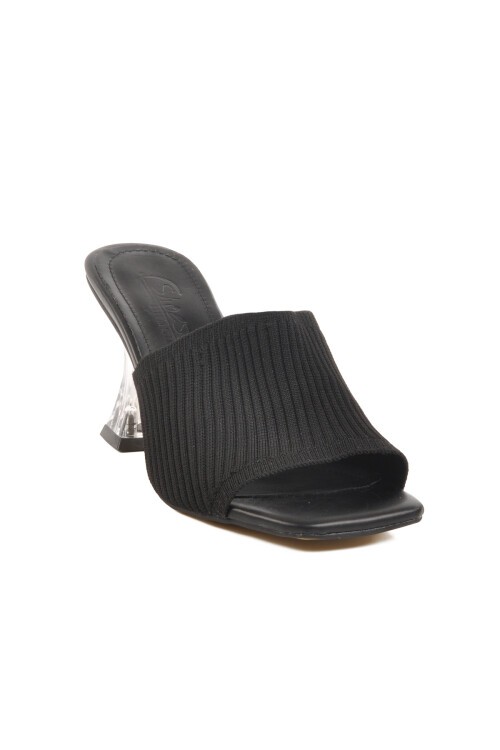 Siyah Şeffaf Topuklu Kadın Terlik T-401 Z