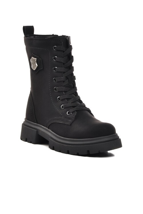 Siyah-Zümrüt Fermuarlı   Çocuk Bot 24028 F