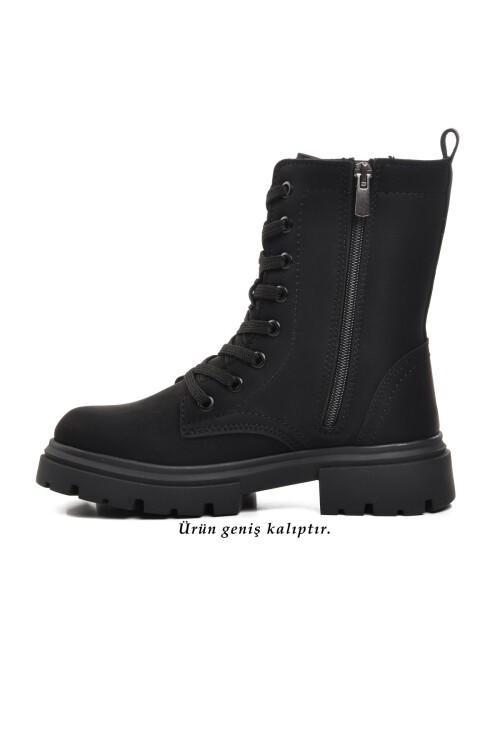 Siyah-Zümrüt Fermuarlı   Çocuk Bot 24028 F