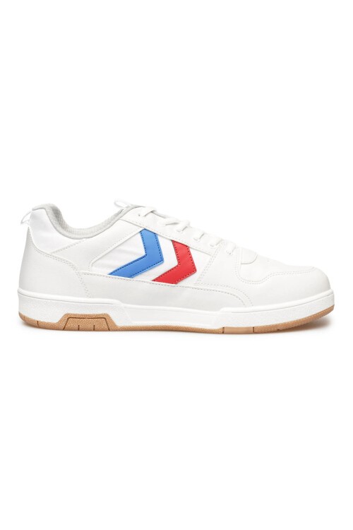 Beyaz-Kırmızı-Mavi Bağcıklı Kalın Tabanlı Unisex Yürüyüş ve Spor Ayakkabı Sneaker 900643 Hml Versay