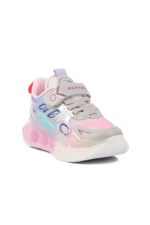 Gri-Pembe Fileli Çocuk Spor Ayakkabı 2480 P