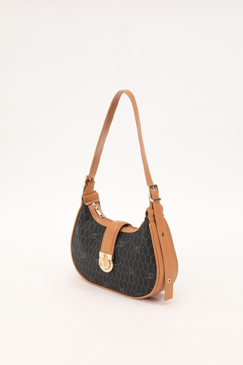 Siyah-Camel Kadın Omuz Çantası Levidor 930211