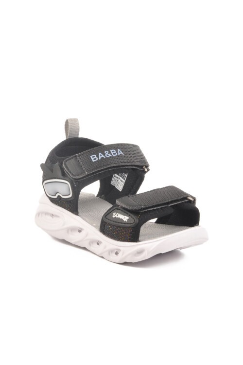 Siyah-Gri Çocuk Sandalet 018127 P