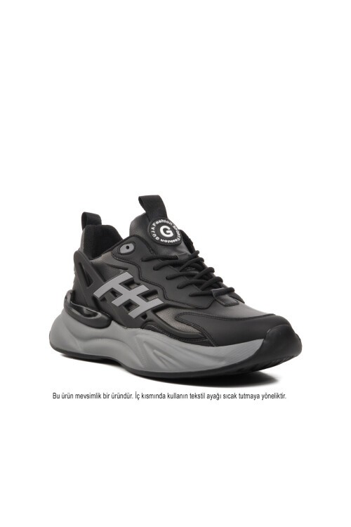 Siyah Kaymaz Taban Erkek Spor Ayakkabı