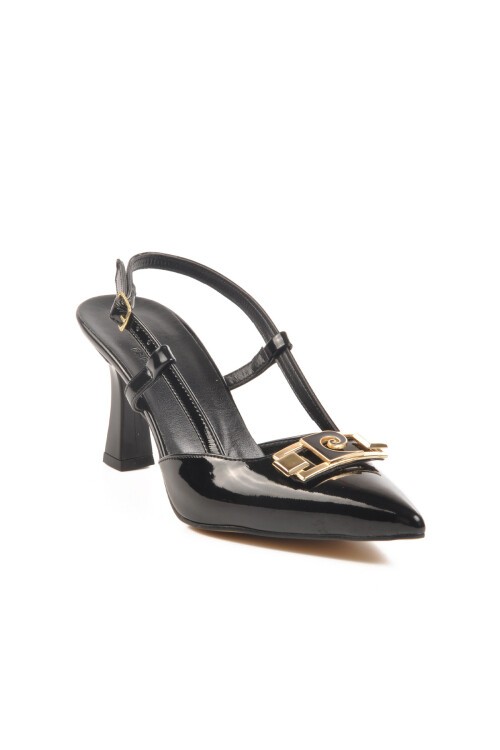 Siyah Rugan  Kadın Abiye Ayakkabı PC-54663 Z