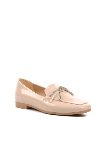 Ayakmod Bej Kadın Loafer Ayakkabı