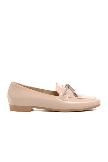 Ayakmod Bej Kadın Loafer Ayakkabı
