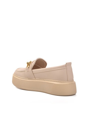 Ayakmod Bej Kadın Loafer Ayakkabı