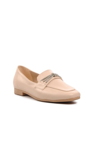 Ayakmod Bej Kadın Loafer Ayakkabı