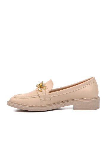 Ayakmod Bej Kadın Loafer Ayakkabı
