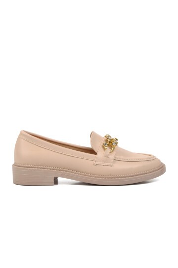 Ayakmod Bej Kadın Loafer Ayakkabı