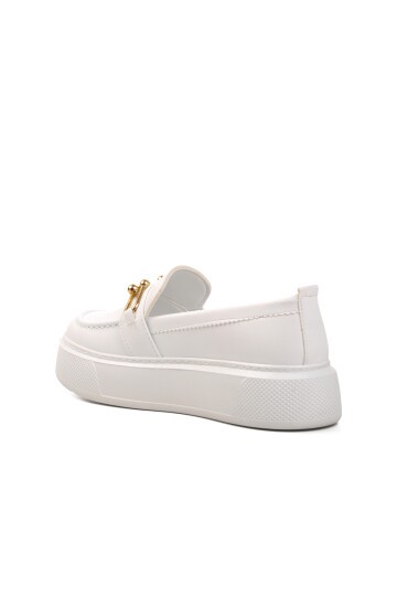 Ayakmod Beyaz Kadın Loafer Ayakkabı