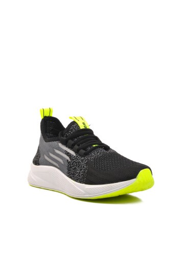 Walkway Siyah-Beyaz-Fosfor Sarı Unisex Spor Ayakkabı