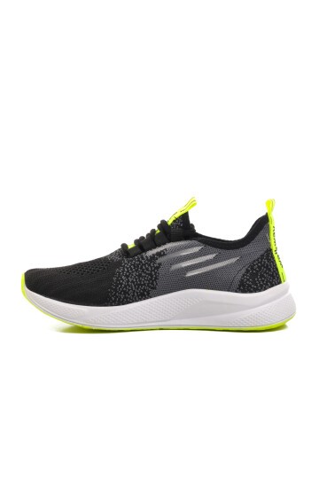 Walkway Siyah-Beyaz-Fosfor Sarı Unisex Spor Ayakkabı
