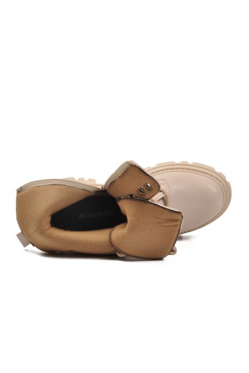 Bej Cilt İçi Polarlı Fermuarlı Kadın Bot 514531 Z