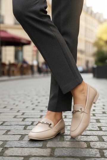 Bej Cilt Hafif Kadın Günlük Ayakkabı 572433 Z