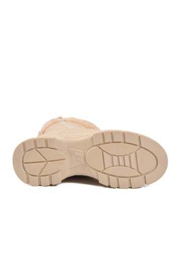 Bej Fermuarlı İçi Polarlı Kız Çocuk Bot 24072 F