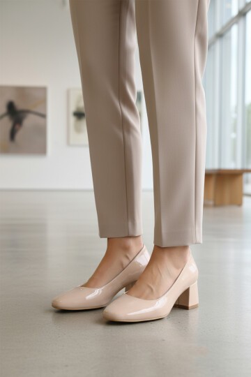 Bej Rugan Kadın Topuklu Ayakkabı 695042 Z