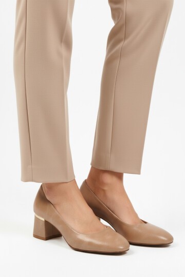 Bej Yılan Hafif Kadın Abiye Ayakkabı 357184 Z