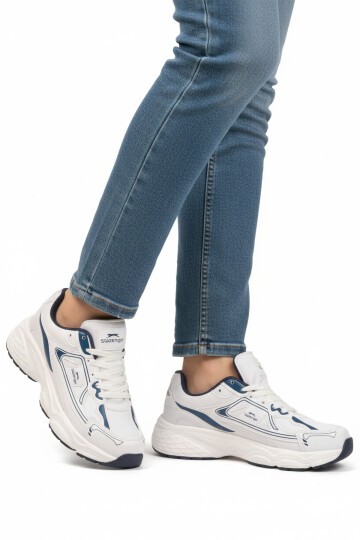 Beyaz-Lacivert Hafif Unisex Spor Ayakkabı Zafira G
