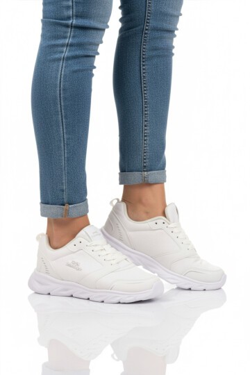 Beyaz Hafif Bağcıklı Unisex Spor Ayakkabı Epic G