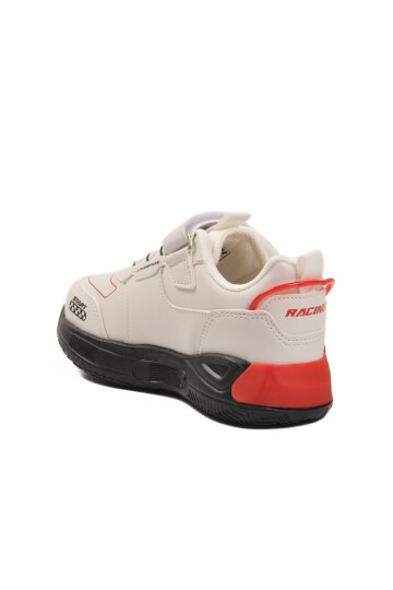 Beyaz Cırtlı Hafif Çocuk Spor Ayakkabı Racing P