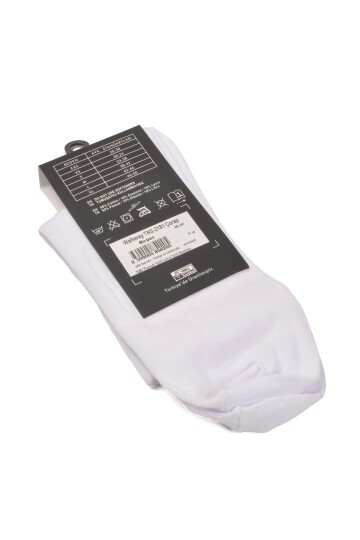Beyaz Pamuklu Erkek Uzun Çorap TNS-2181