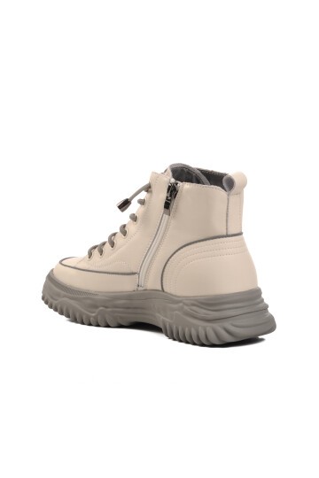 Gri Fermuarlı Lastik Bağcıklı Kadın Bot 26K310-13 Z