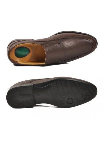 Kahve Hakiki Deri Erkek Günlük Ayakkabı 301 M ( Bağcıksız )