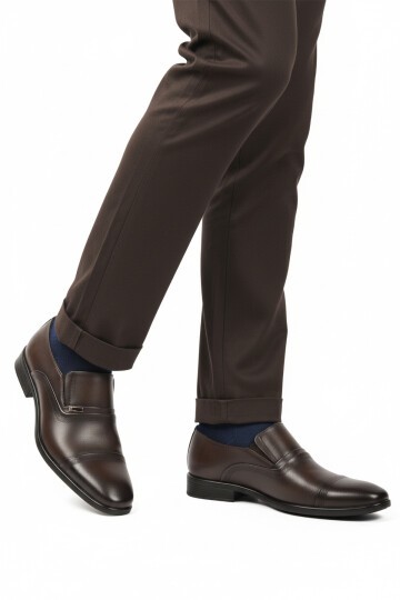 Kahve Hakiki Deri Kaymaz Taban Erkek Günlük Ayakkabı 974 M