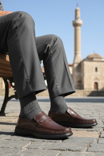 Kahve Hakiki Deri Erkek Günlük Ayakkabı DSN 2030 M