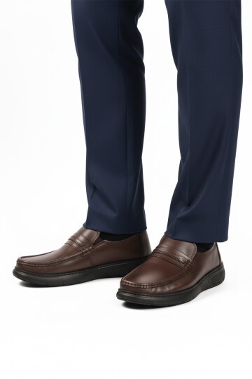 Kahve Hakiki Deri Erkek Günlük Ayakkabı DSN 2030 M