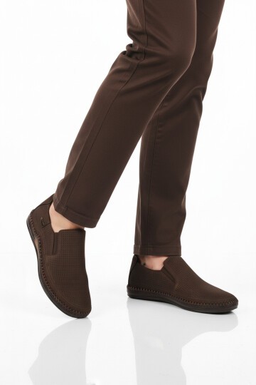 Kahve-Nubuk Hakiki Deri Erkek Günlük Ayakkabı 803 M