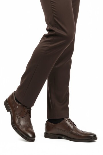 Kahverengi Hakiki Deri Erkek Klasik Ayakkabı 1571116 M